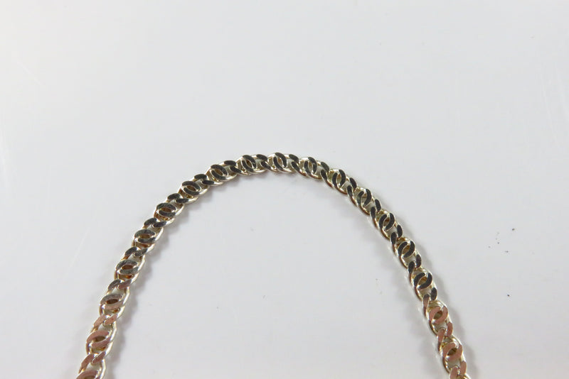 7 3/8" Sterling Mariner Chain Link Bracelet Italy, 925 Milor 3.25mm