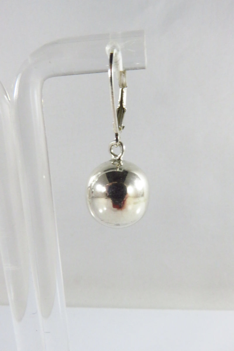 Bold 12mm Round Ball Dangle Lever Back Earrings Sterling 925 HOB Mexico