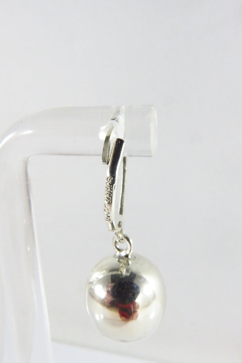 Bold 12mm Round Ball Dangle Lever Back Earrings Sterling 925 HOB Mexico