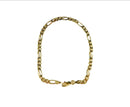 8" Gold Tone Sterling Figaro Link Chain Bracelet Italy, 925 F A S 4.17mm — Gold, Sterling Silver — front view