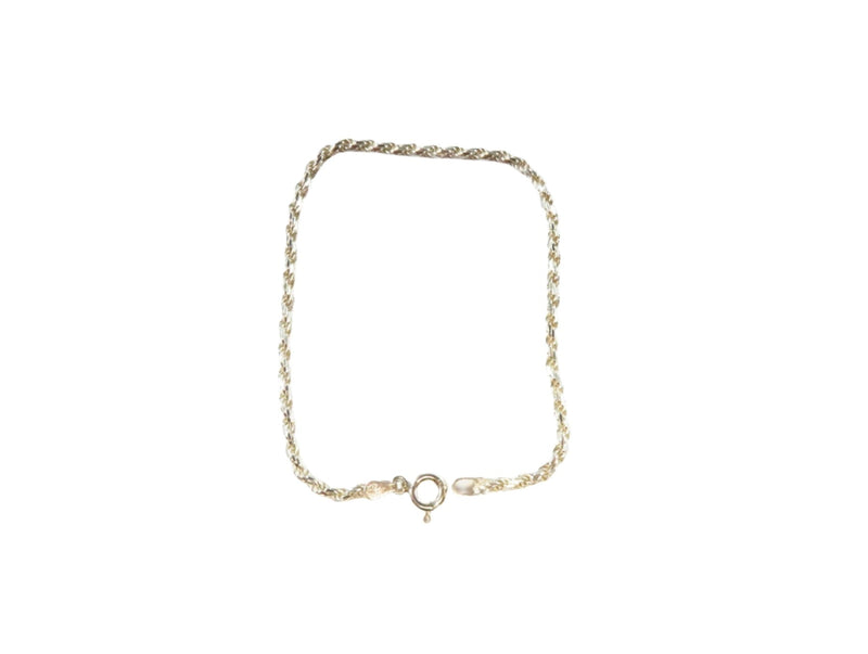 7 1/4" Rhodium over Sterling Rope Chain Bracelet Italy, 925 Milor 1.75mm — Sterling Silver, Silver — front view