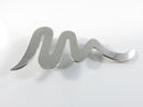 Modernist Tornado Swirl Zig Zag Sterling Silver Brooch Rhodium Finish Vintage
