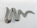 Modernist Tornado Swirl Zig Zag Sterling Silver Brooch Rhodium Finish Vintage