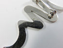 Modernist Tornado Swirl Zig Zag Sterling Silver Brooch Rhodium Finish Vintage