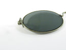 Antique Edwardian Optical Clip On Accessory Oval Dark Glass Lenses White Metal Frame