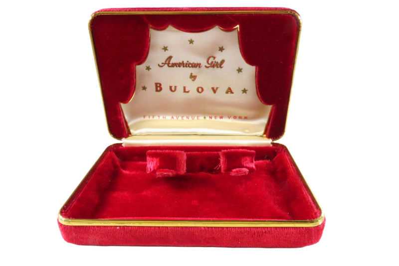 American Girl by Bulova Fifth Avenue New York Velvet Women's Watch Box Display Case — Watches • Gold — front view