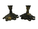 Robert Emig Cast Iron Candle Holders Pair 1236B Ornate Tulip Cup Mid Century 1960s