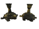 Robert Emig Cast Iron Candle Holders Pair 1236B Ornate Tulip Cup Mid Century 1960s
