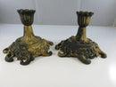 Robert Emig Cast Iron Candle Holders Pair 1236B Ornate Tulip Cup Mid Century 1960s