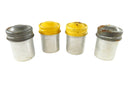 4 Vintage Metal 35mm Film Canisters for Cleanup and Display — front view