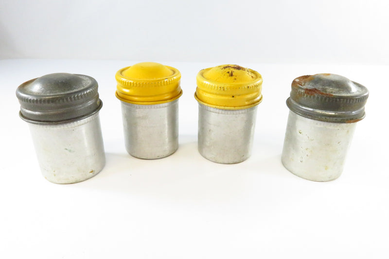 4 Vintage Metal 35mm Film Canisters for Cleanup and Display