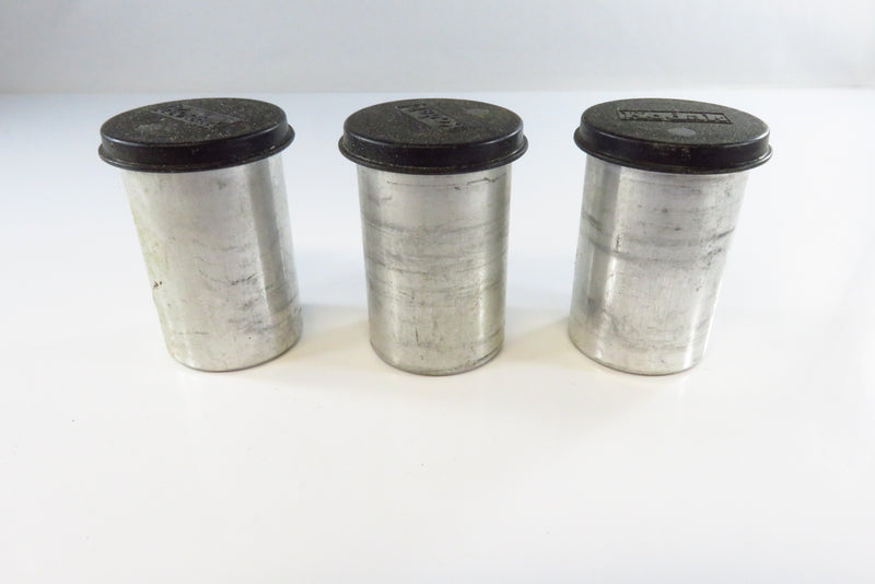 3 Vintage Metal Kodak 35mm Film Canisters for Cleanup and Display