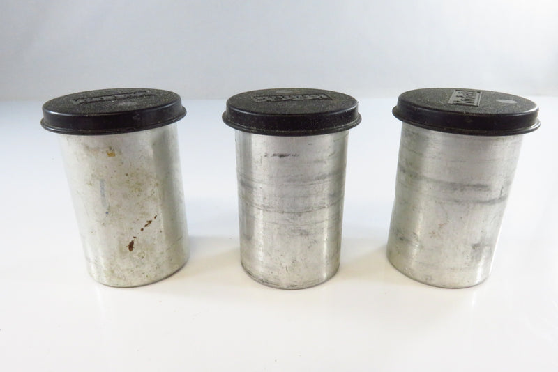 3 Vintage Metal Kodak 35mm Film Canisters for Cleanup and Display