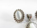 Vintage Mexican Sterling Silver & Cat’s Eye Glass Set – Pendant & Earrings, TU-41 Taxco 925