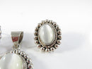 Vintage Mexican Sterling Silver & Cat’s Eye Glass Set – Pendant & Earrings, TU-41 Taxco 925
