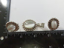 Vintage Mexican Sterling Silver & Cat’s Eye Glass Set – Pendant & Earrings, TU-41 Taxco 925