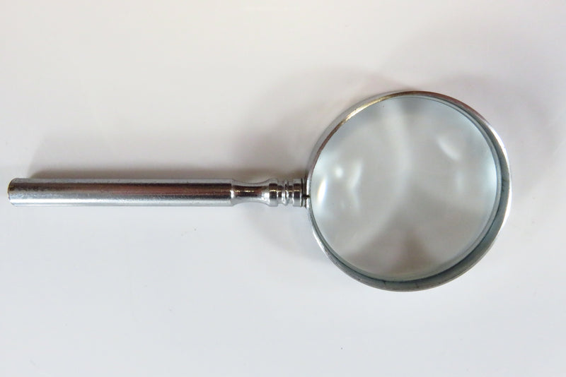 Vintage Japanese Small Round hand Held Magnifying Glass 4" Long