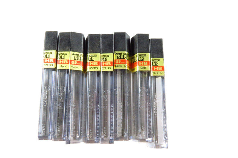 8 Tubes Pentel Hi-Polymer Super Refill Leads Ultra Fine 0.5mm HB (0.020") — Collectibles:Pens & Writing Instruments:Pencils:O