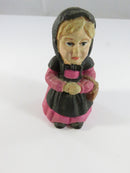 Antique Cast Iron & Vintage Figurine Parts Lot – Caldron, Amish Couple, ARTCO Woman Figure