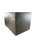 Antique Wood Keepsake Document Box With Skeleton Key Lock Storage Chest 19th Century