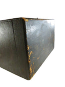 Antique Wood Keepsake Document Box With Skeleton Key Lock Storage Chest 19th Century