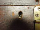 Antique Wood Keepsake Document Box With Skeleton Key Lock Storage Chest 19th Century