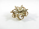 Antique Victorian 10K Gold Seed Pearl Starburst Flower Brooch c1900 Handmade Repair
