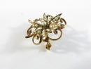 Antique Victorian 10K Gold Seed Pearl Starburst Flower Brooch c1900 Handmade Repair