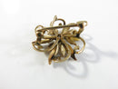 Antique Victorian 10K Gold Seed Pearl Starburst Flower Brooch c1900 Handmade Repair
