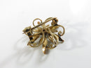 Antique Victorian 10K Gold Seed Pearl Starburst Flower Brooch c1900 Handmade Repair