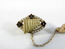 10K Gold Sigma Alpha Iota & Delta Gamma Linked Music Fraternity Sorority Pin Pearls Enamel Guard