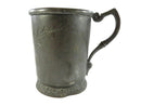 Antique Victorian Pewter Toddler Cup Etched Floral Design c.1880