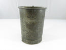 Antique Victorian Pewter Toddler Cup Etched Floral Design c.1880