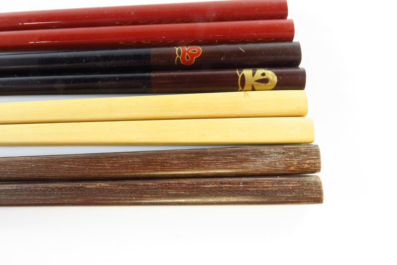 Bamboo Chopsticks Lot of 4 Sets Pre-owned Various Styles