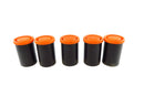 5 Vintage Plastic 35mm Kodak Film Canisters for Cleanup and Display — front view