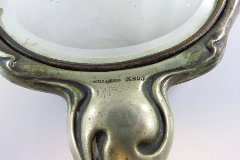 Art Nouveau Repousse Vanity Mirror Hope Silver X600 For Restoration or Repurpose