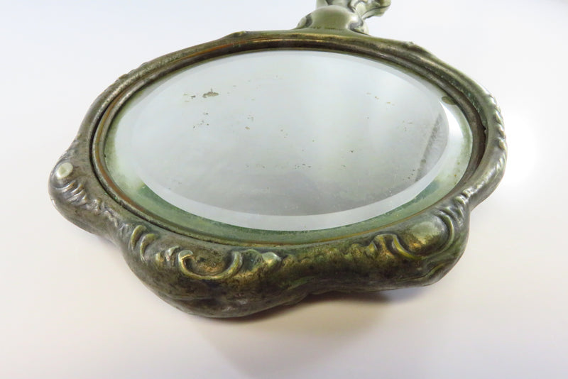 Art Nouveau Repousse Vanity Mirror Hope Silver X600 For Restoration or Repurpose