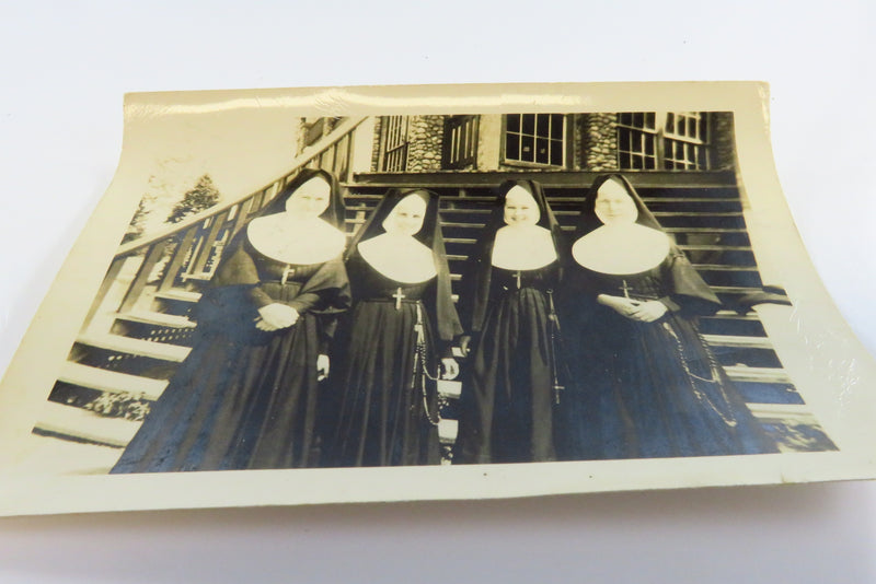 Undated Photo of 4 Nun Standing In Front of Church 5" x 3 1/2"