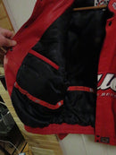 Budweiser Dale Earnhardt Jr Chase Authentics Red Leather NASCAR Racing Jacket XL Snap Front