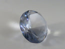 Blue Faceted Crystal Glass Decorative Display Stone Large Round Cut 47.8mm Optical Style Ornament