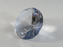 Blue Faceted Crystal Glass Decorative Display Stone Large Round Cut 47.8mm Optical Style Ornament