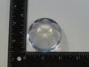 Blue Faceted Crystal Glass Decorative Display Stone Large Round Cut 47.8mm Optical Style Ornament