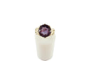 10K Yellow Gold Flower Setting Purple Sapphire Ring