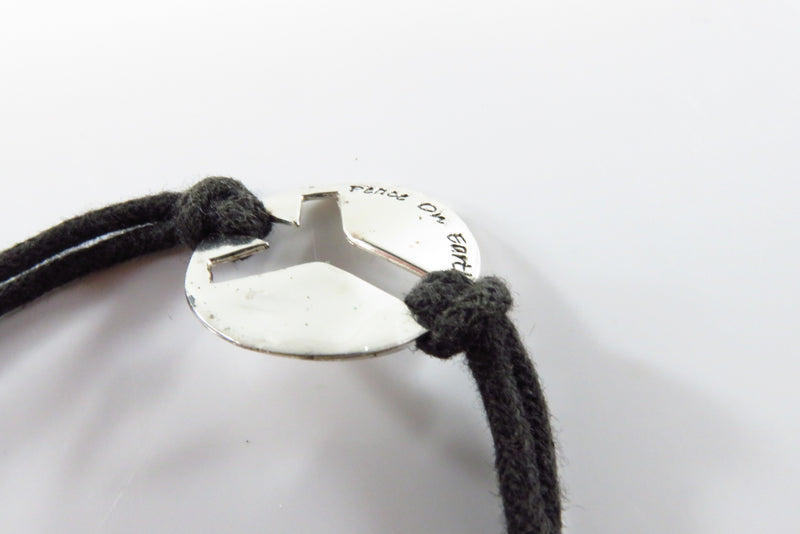 Sterling Peace on Earth Bracelet with Nylon Band For Repurpose