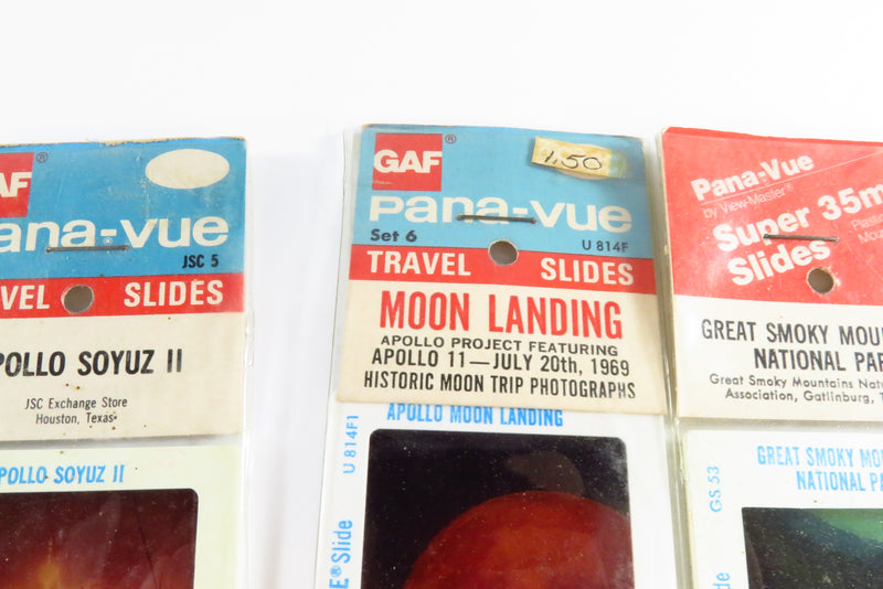 Vintage Pan-Vue Slide Grouping Moon Landing Apollo Soyuz II Apollo 15, Smoky Mou