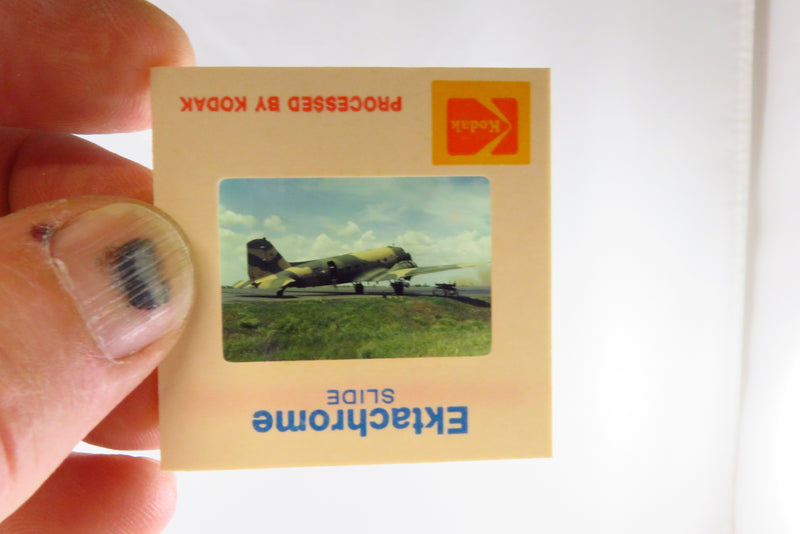 Generous Grouping of Photo Slides Circa 1980 Planes, People, Boat, Helicopter