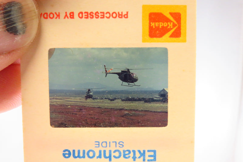 Generous Grouping of Photo Slides Circa 1980 Planes, People, Boat, Helicopter