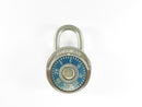 AMERICAN Lock 477 Blue Dial Combination Padlock Mid Century Industrial Security Hardware 3 1/4 Inch