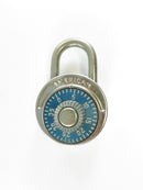AMERICAN Lock 477 Blue Dial Combination Padlock Mid Century Industrial Security Hardware 3 1/4 Inch