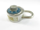 AMERICAN Lock 477 Blue Dial Combination Padlock Mid Century Industrial Security Hardware 3 1/4 Inch